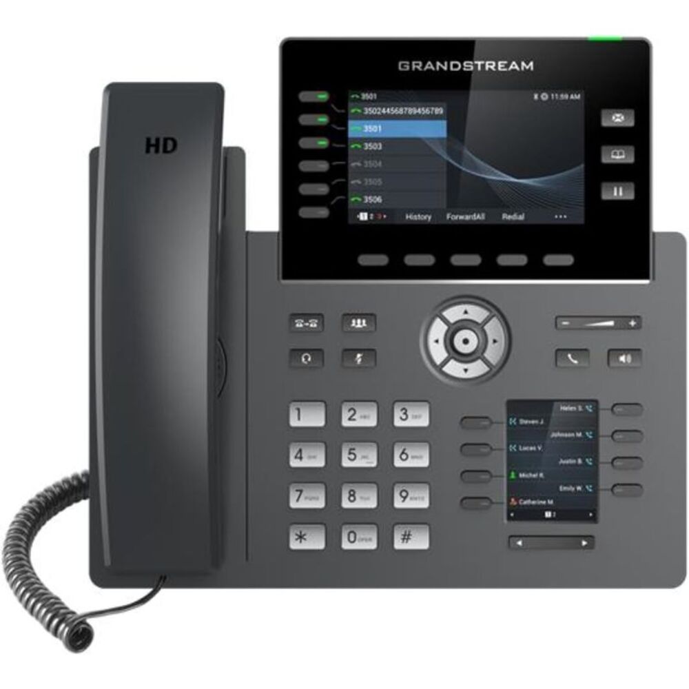 Grandstream GRP2616 6-line Carrier-Grade IP Phone with Single Keypad - Black